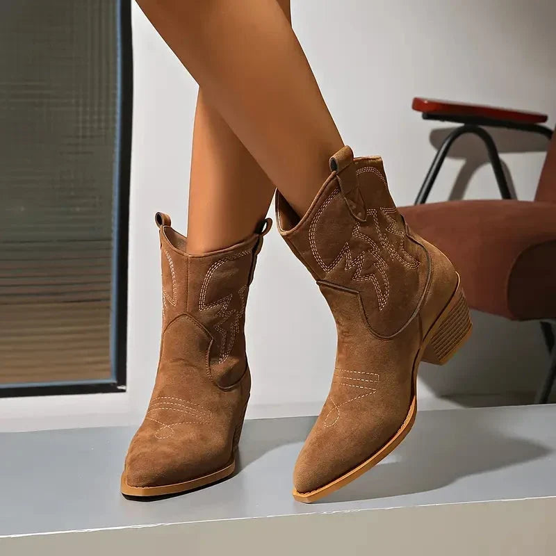 Women's pointed toe western boots, view 1