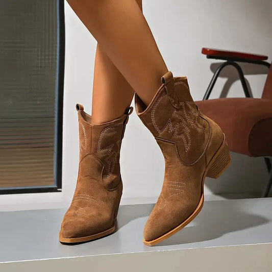 Women's pointed toe western boots, view 1