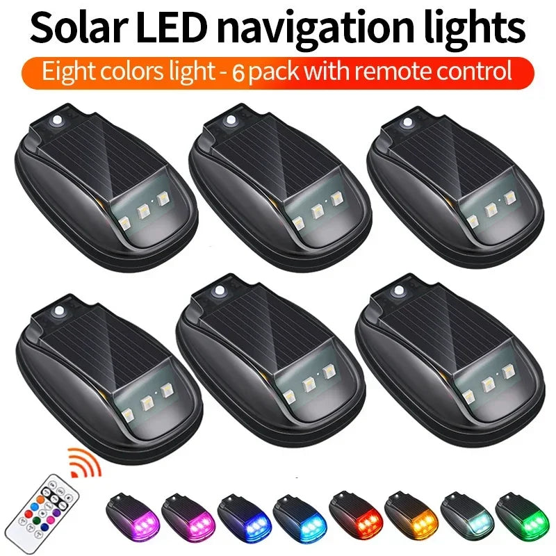 Solar LED Safety Lights – 8 Colors, Remote Control & Waterproof ABS