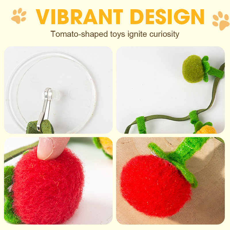 Catnip Cat Toy String – Plush Fruits, Jingle Bells & 48cm Interactive Wand