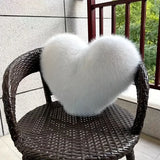 Faux Fur Heart Throw Pillow – 32×40cm, Ultra-Soft Plush & 6 Colors