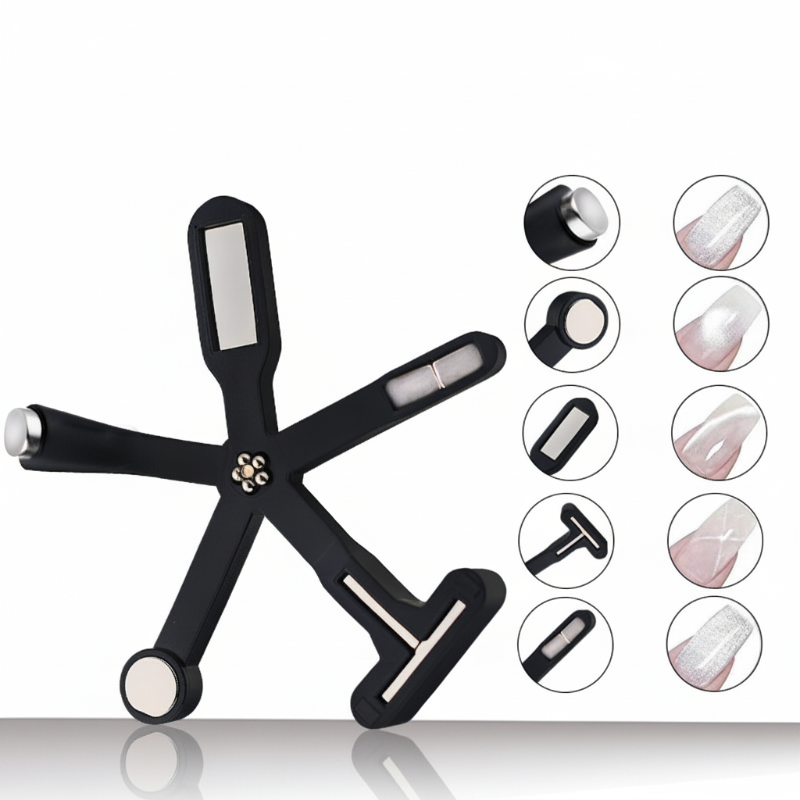 Magnetic Nail Art Tool – Cat-Eye & Galaxy Effects, 8 Patterns & Silicone Body
