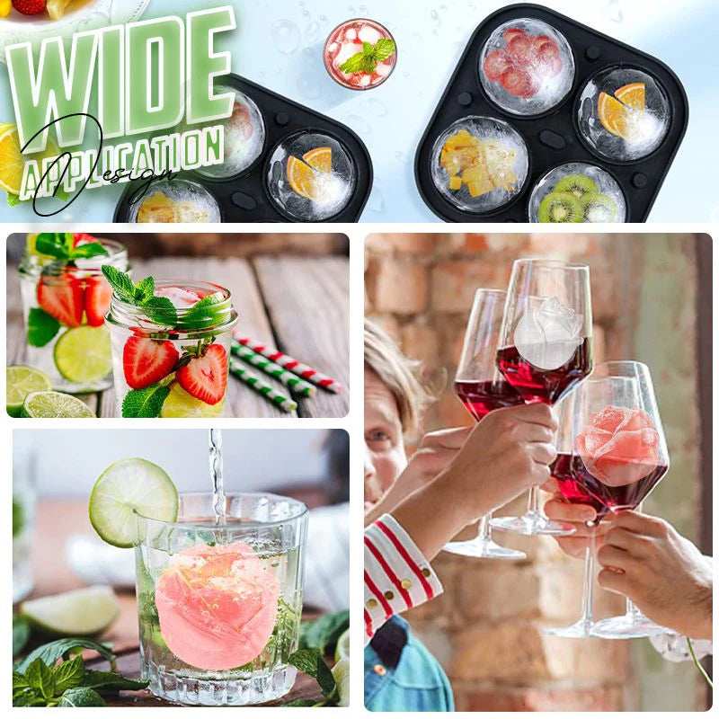 3D Rose Ice Cube Tray – Food-Grade Silicone, 6cm Cubes & 4 Cavities