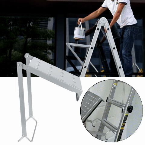 Steel Ladder Platform – 150kg Capacity, Non-Slip Surface & Tool-Free Foldable