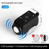 2-in-1 Bike Light & Horn – 12 COB LEDs, 110dB Horn & USB Rechargeable