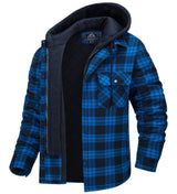 Checked Men's Hoodie with Warm Lining - Ethan