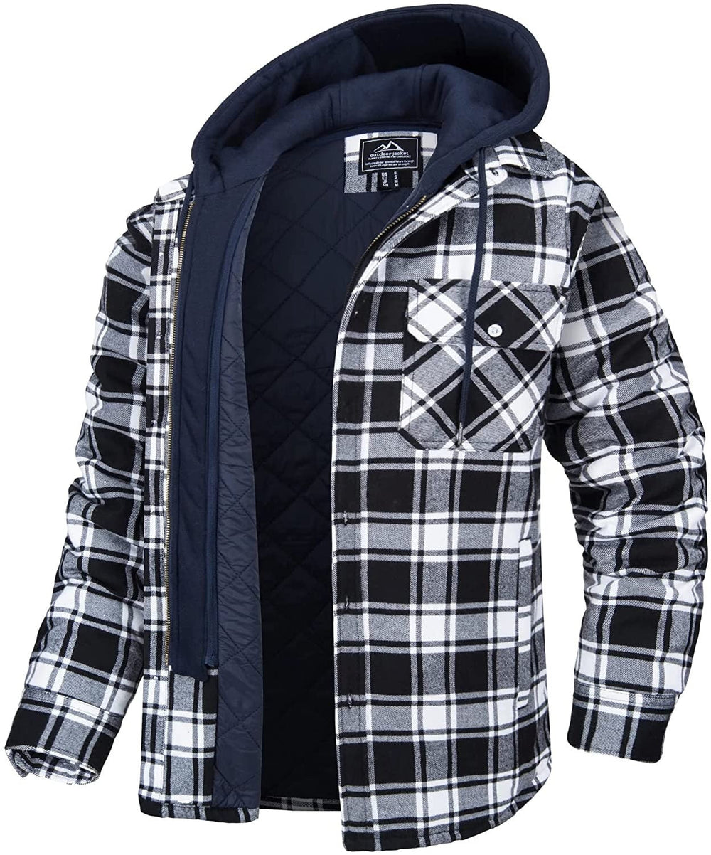 Checked Men's Hoodie with Warm Lining - Ethan