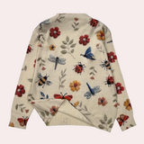 Cheerful Women's Sweater with Floral Print - Fleur