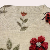 Cheerful Women's Sweater with Floral Print - Fleur