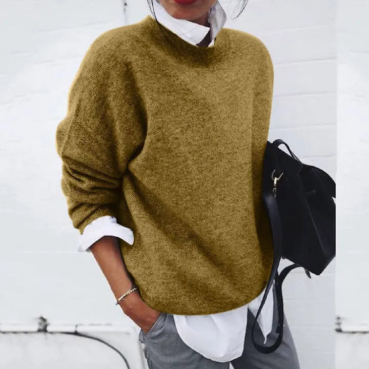 Chiara Classic Crew Neck Sweater for Women - Timeless Style & Comfort