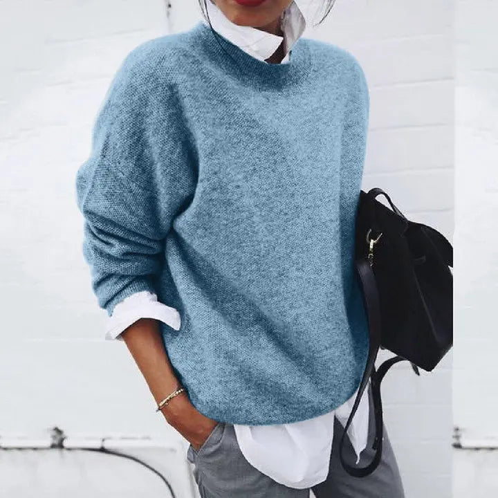 Chiara Classic Crew Neck Sweater for Women - Timeless Style & Comfort