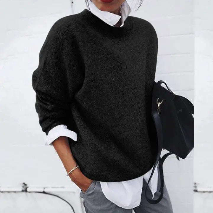 Chiara Classic Crew Neck Sweater for Women - Timeless Style & Comfort