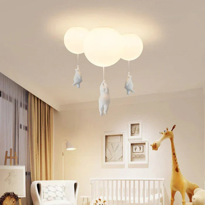 CloudBear Children's Ceiling Lamp - Adorable Bear & Balloon Design for Kids' Rooms