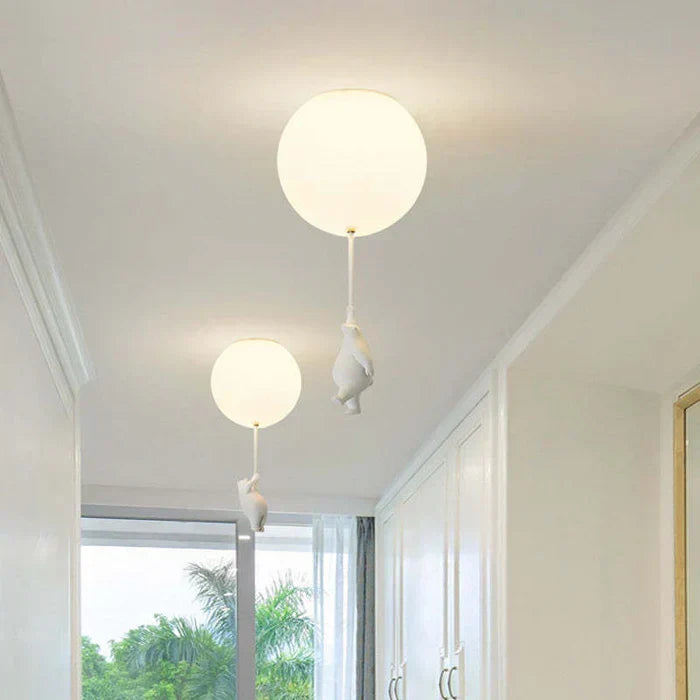 CloudBear Children's Ceiling Lamp - Adorable Bear & Balloon Design for Kids' Rooms