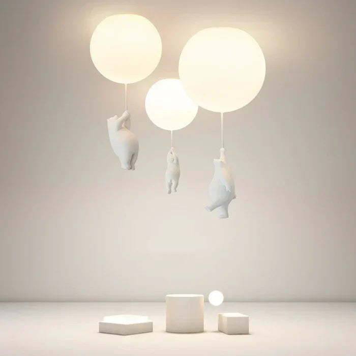 CloudBear Children's Ceiling Lamp - Adorable Bear & Balloon Design for Kids' Rooms