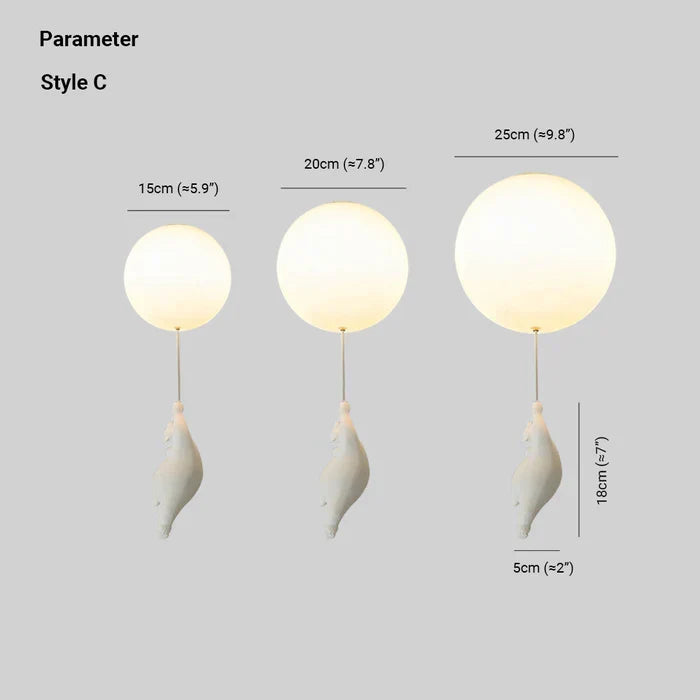 CloudBear Children's Ceiling Lamp - Adorable Bear & Balloon Design for Kids' Rooms