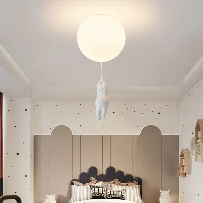 CloudBear Children's Ceiling Lamp - Adorable Bear & Balloon Design for Kids' Rooms