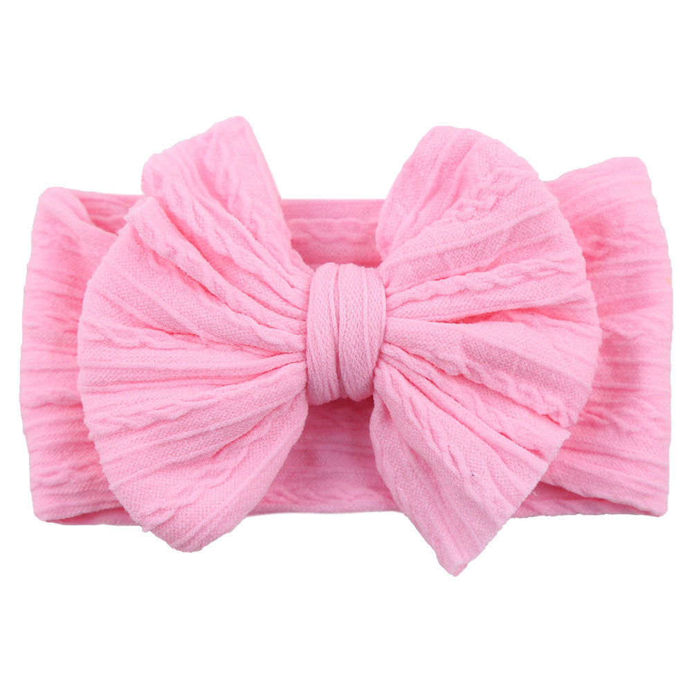 Cute Children's Nylon Headband with Bow - Soft, Stretchy & Comfortable Hair Accessory for Girls