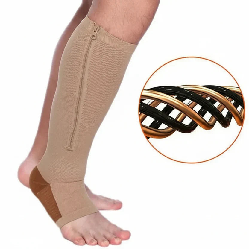 CIRCULARELIEF Compression Socks with Zipper - Ultimate Support & Pain Relief for Swollen Feet & Legs