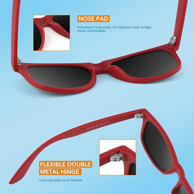 Jamie Classic 80's Retro Polarized Sunglasses - Vintage Style UV Protection Eyewear