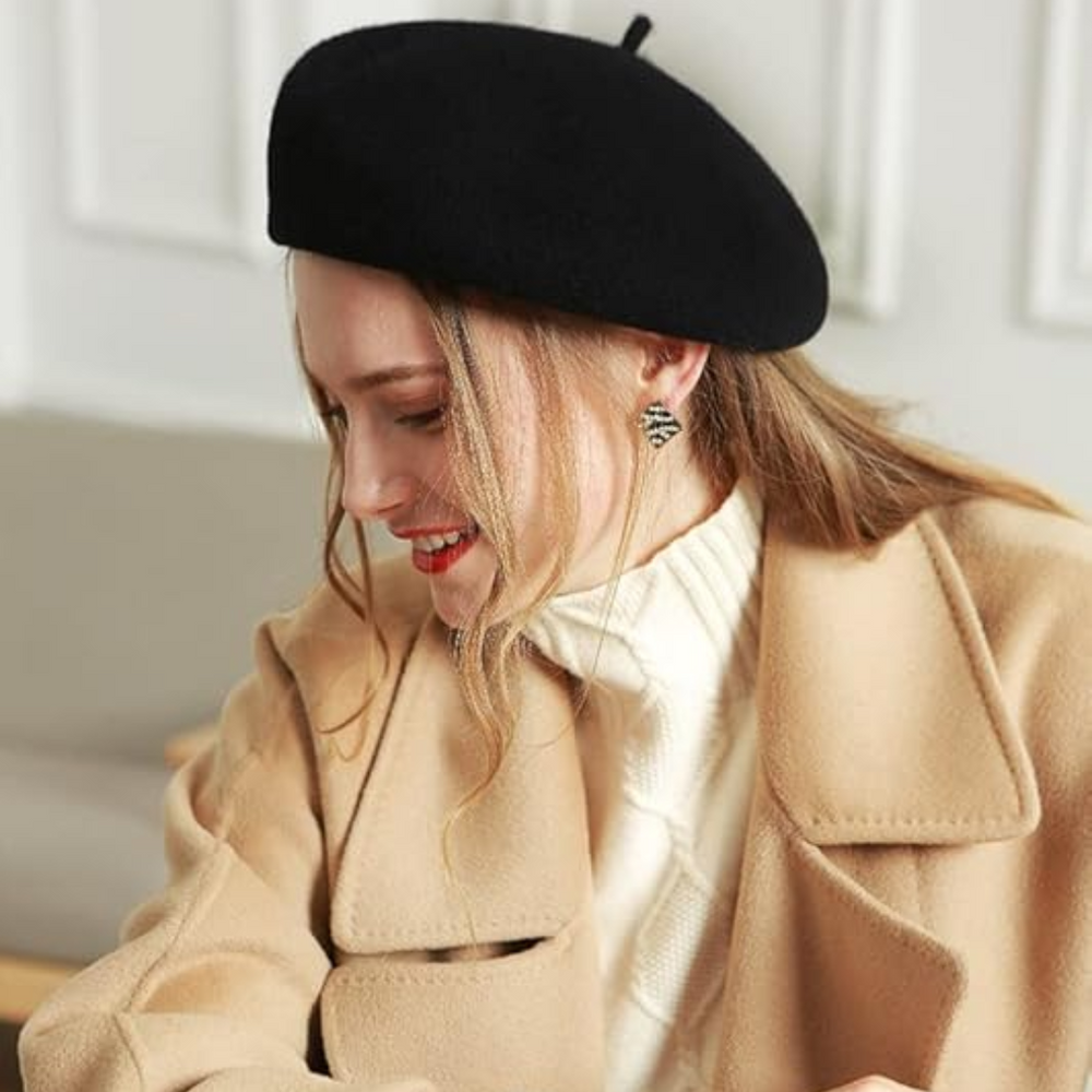 Classic Evelyne French Wool Beret - Timeless Style & Warmth