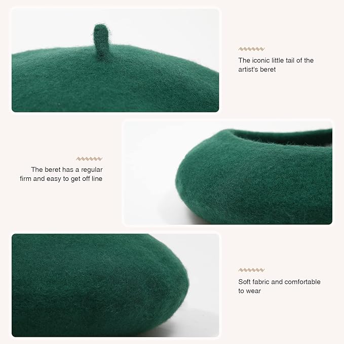 Classic Evelyne French Wool Beret - Timeless Style & Warmth