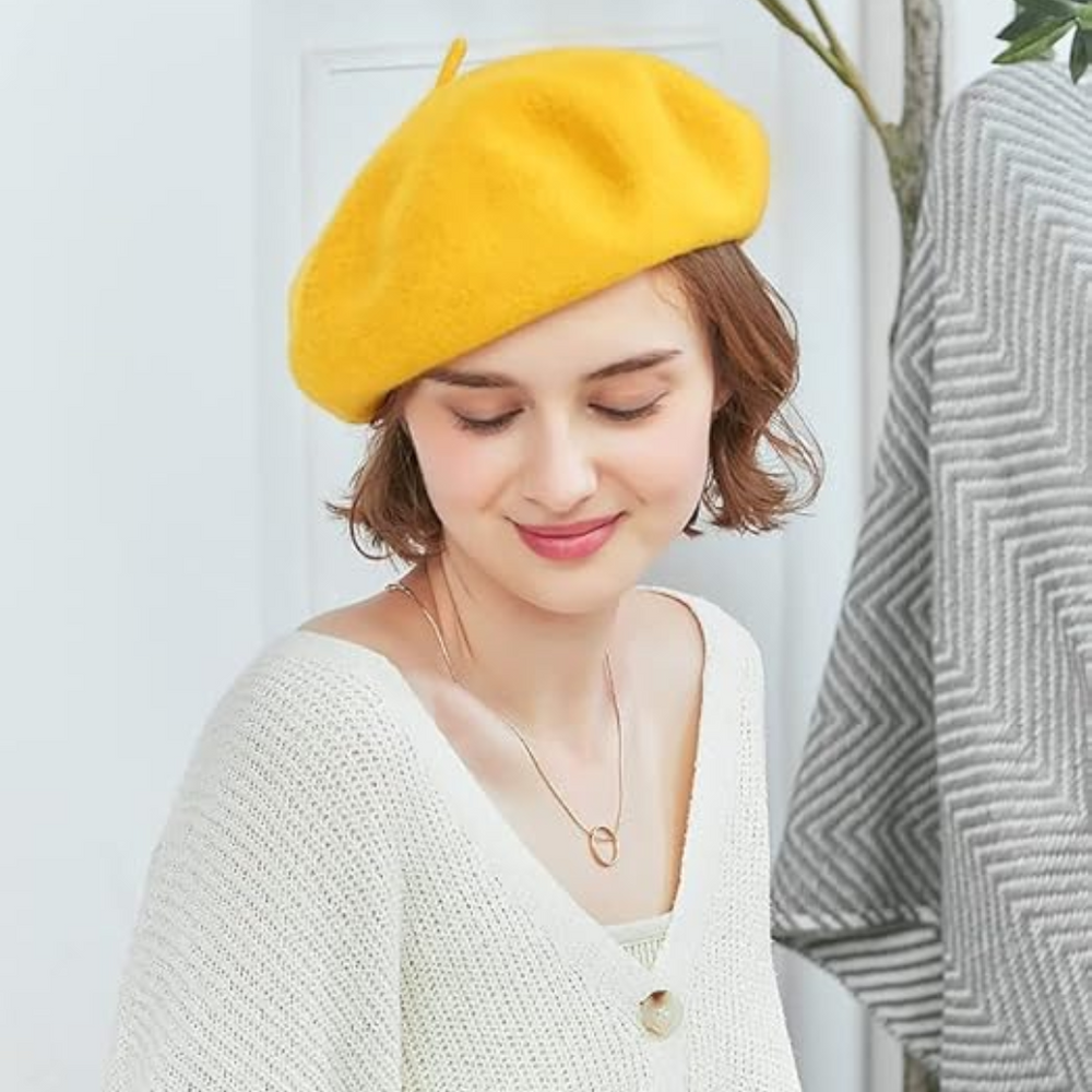 Classic Evelyne French Wool Beret - Timeless Style & Warmth