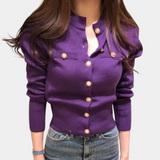 Classic Knitted Women's Cardigan with Button Closure - Eloise