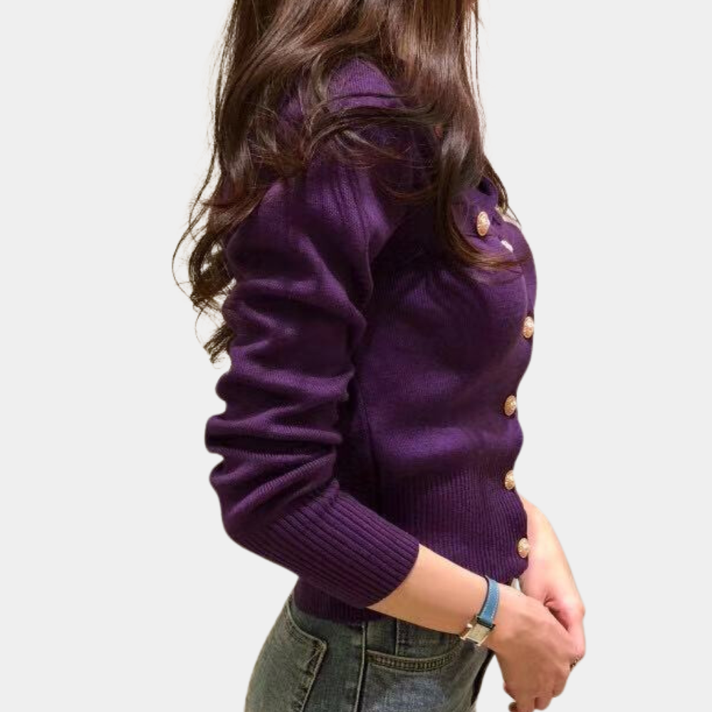 Classic Knitted Women's Cardigan with Button Closure - Eloise