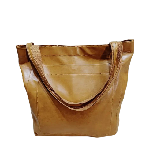 Vintage-Inspired Natural Leather Tote Bag - Stylish & Durable Everyday Carryall