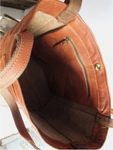 Vintage-Inspired Natural Leather Tote Bag - Stylish & Durable Everyday Carryall