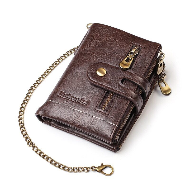 Optimized Product Title: **Retro Leder Brieftasche mit Kette – 13 Kartenfächer, Doppelreißverschluss & Stilvolles Design für Damen** 

This title includes relevant keywords while enhancing clarity and appeal for potential buyers.