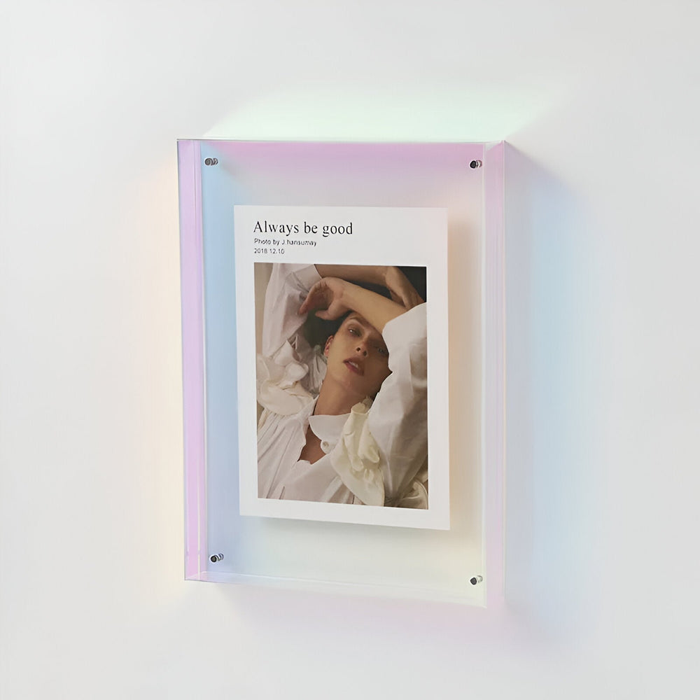 Double-Layer Acrylic Picture Frame – Wall & Table Mount, 10 Colors & 5 Sizes