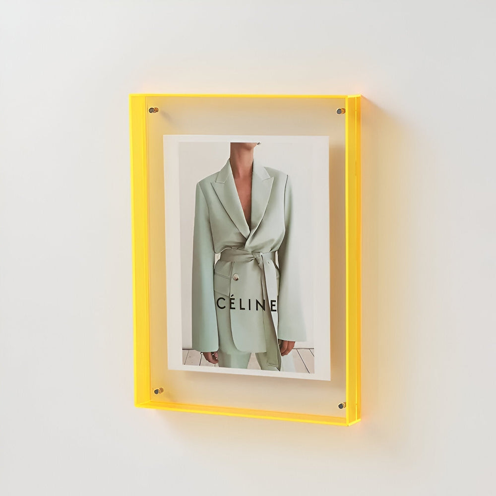 Double-Layer Acrylic Picture Frame – Wall & Table Mount, 10 Colors & 5 Sizes