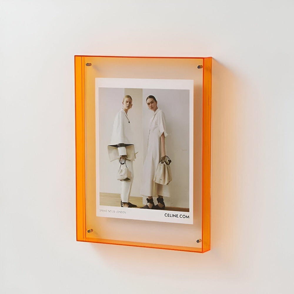 Double-Layer Acrylic Picture Frame – Wall & Table Mount, 10 Colors & 5 Sizes
