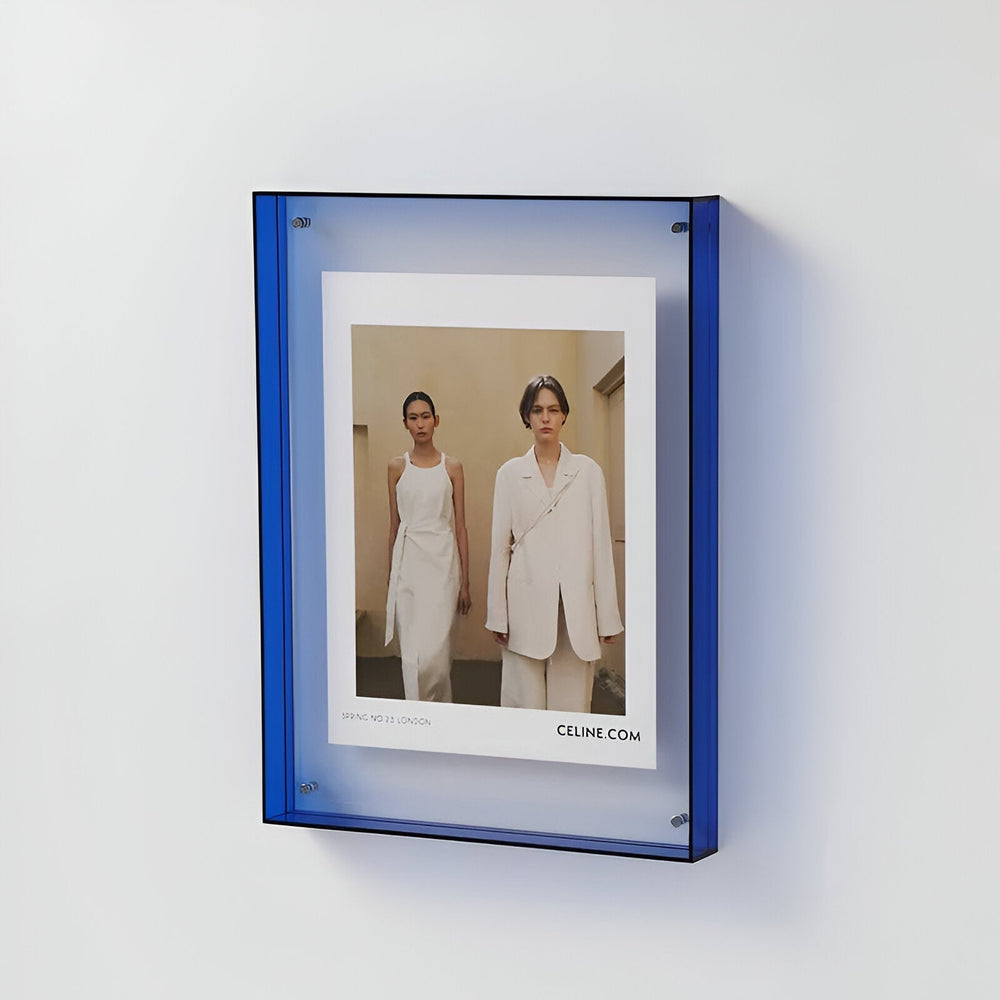 Floating Acrylic Picture Frame – Clear Glass, Tool-Free Photo Swap & 5 Sizes