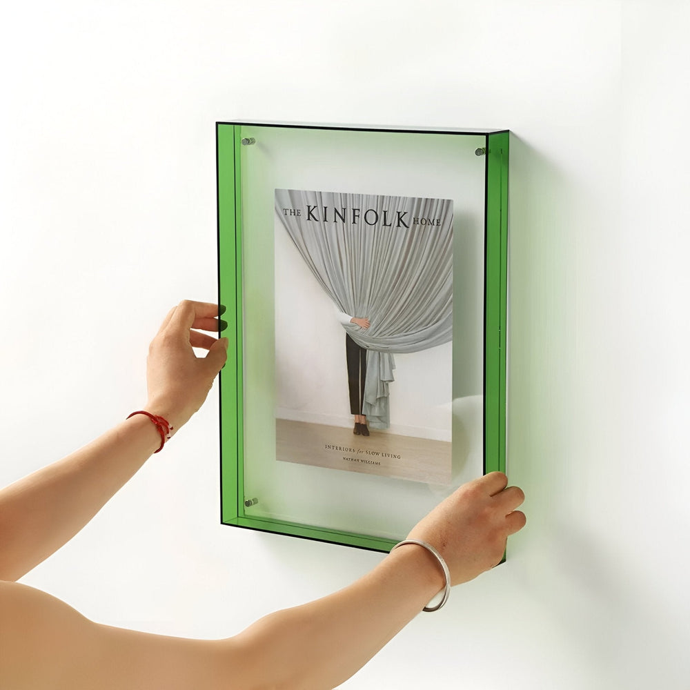 Double-Layer Acrylic Picture Frame – Wall & Table Mount, 10 Colors & 5 Sizes