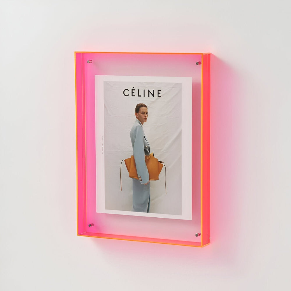 Floating Acrylic Picture Frame – Clear Glass, Tool-Free Photo Swap & 5 Sizes