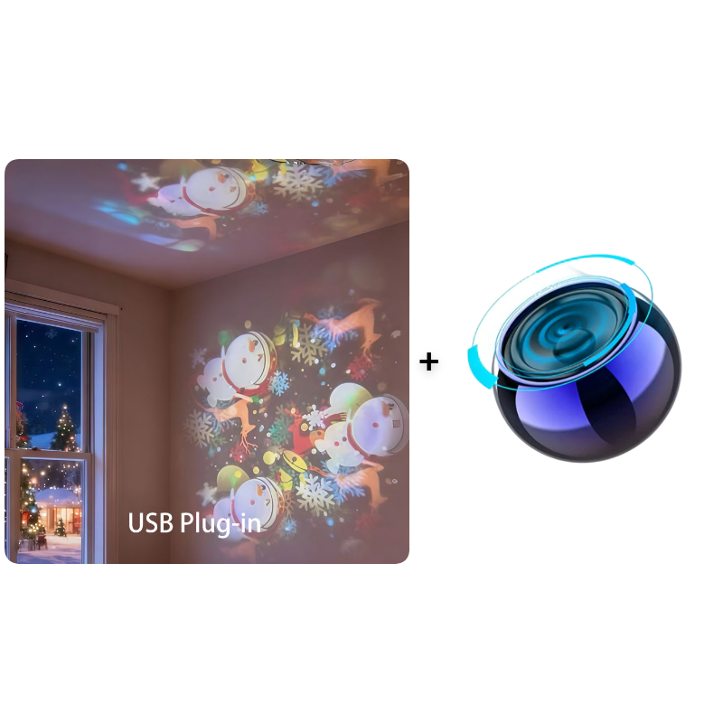 LED Rotating Night Light Projector – Ocean, Christmas & Snowflake, Rechargeable USB