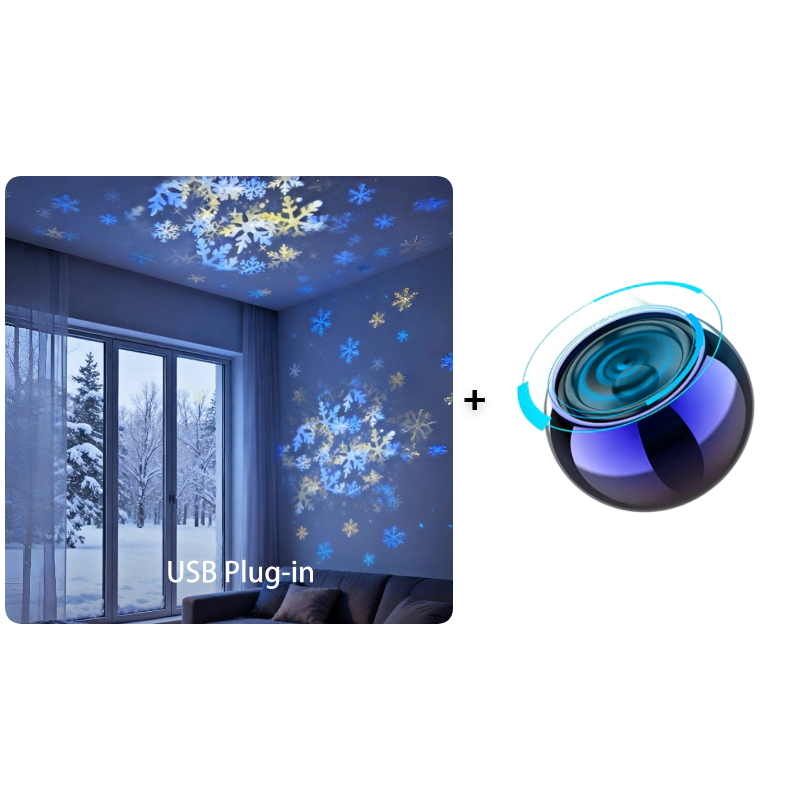 LED Rotating Night Light Projector – Ocean, Christmas & Snowflake, Rechargeable USB