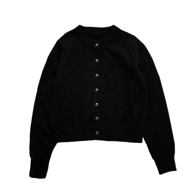 Comfortable Knitted Women's Cardigan with O-neck - Emilia