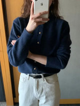 Comfortable Knitted Women's Cardigan with O-neck - Emilia