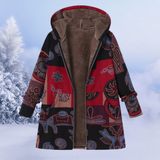 Comfortable Ladies Winter Coat with Floral Print - Ivy