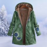 Comfortable Ladies Winter Coat with Floral Print - Ivy