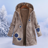 Comfortable Ladies Winter Coat with Floral Print - Ivy