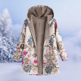 Comfortable Ladies Winter Coat with Floral Print - Ivy