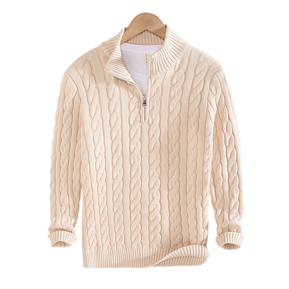 Comfortable Men's Half Zip Sweater - Vincent - 5