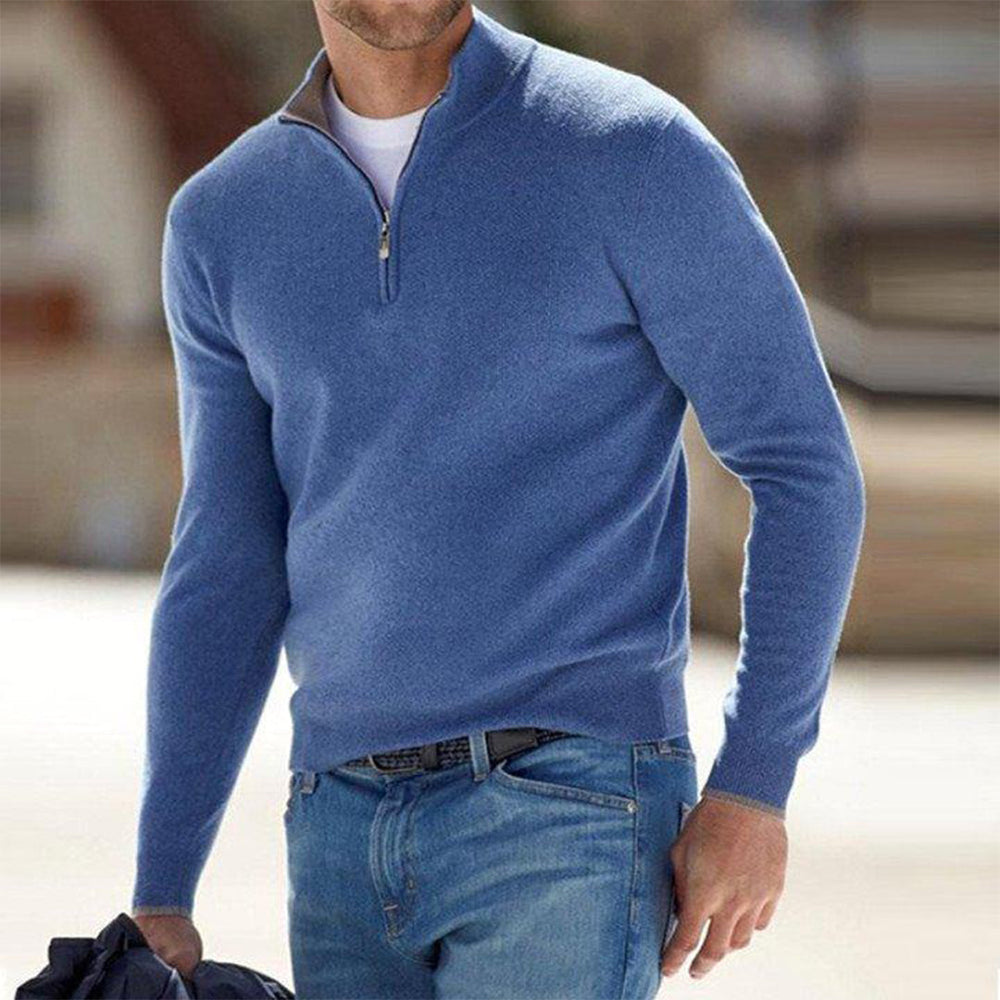 Comfortable Men's Sweater with Zip - Milo