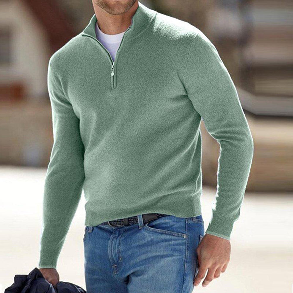 Comfortable Men's Sweater with Zip - Milo