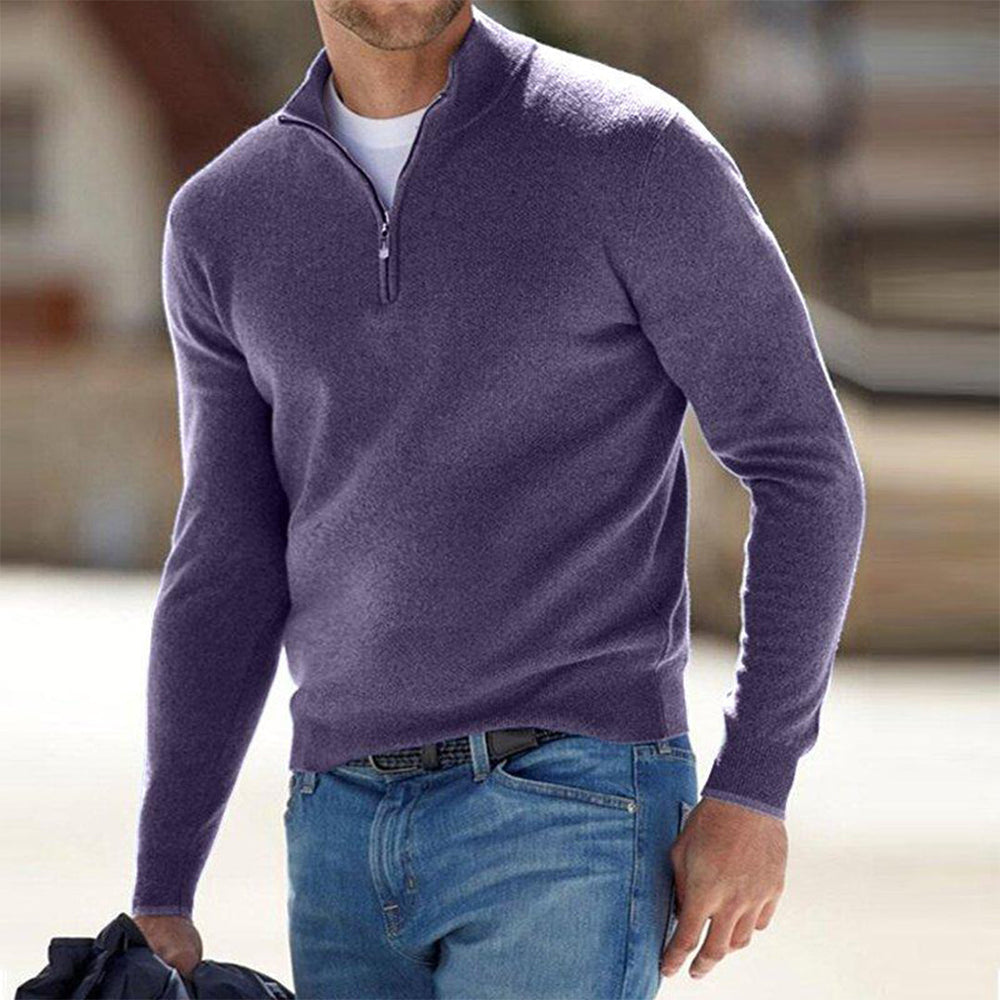 Comfortable Men's Sweater with Zip - Milo
